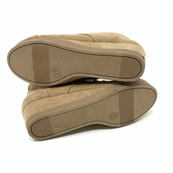 Mad Love Shelby Wedge Lace Up Boots Tan - Picture 8 of 10